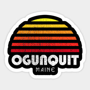 Ogunquit Maine Ogunquit Beach Retro Sunset Sticker